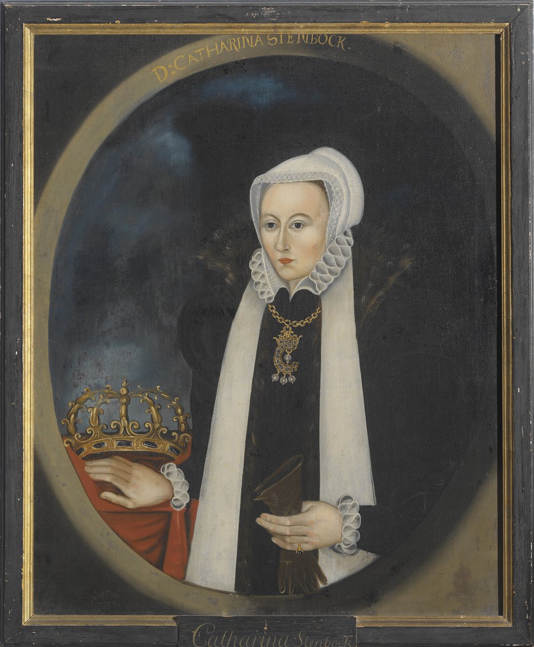 Catherine Stenbock, reine de Suede - Portræt af Catherine Stenbock (1535-1621), dronning af Sverige, anonym. Olie på lærred. Mål: 100x80 cm. Nationalmuseet i Stockholm af Unknown artist