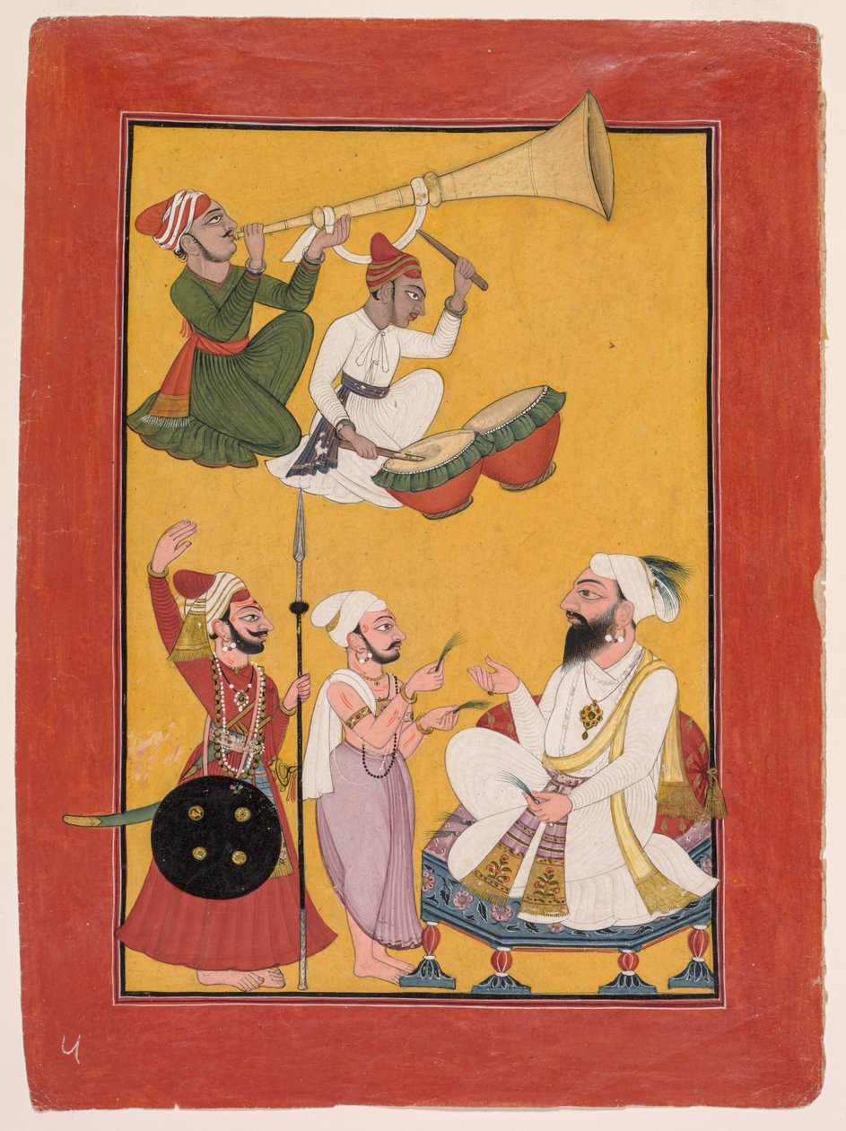 Fejring af Krishnas fødsel, fra en Bhagavata Purana af Unknown artist
