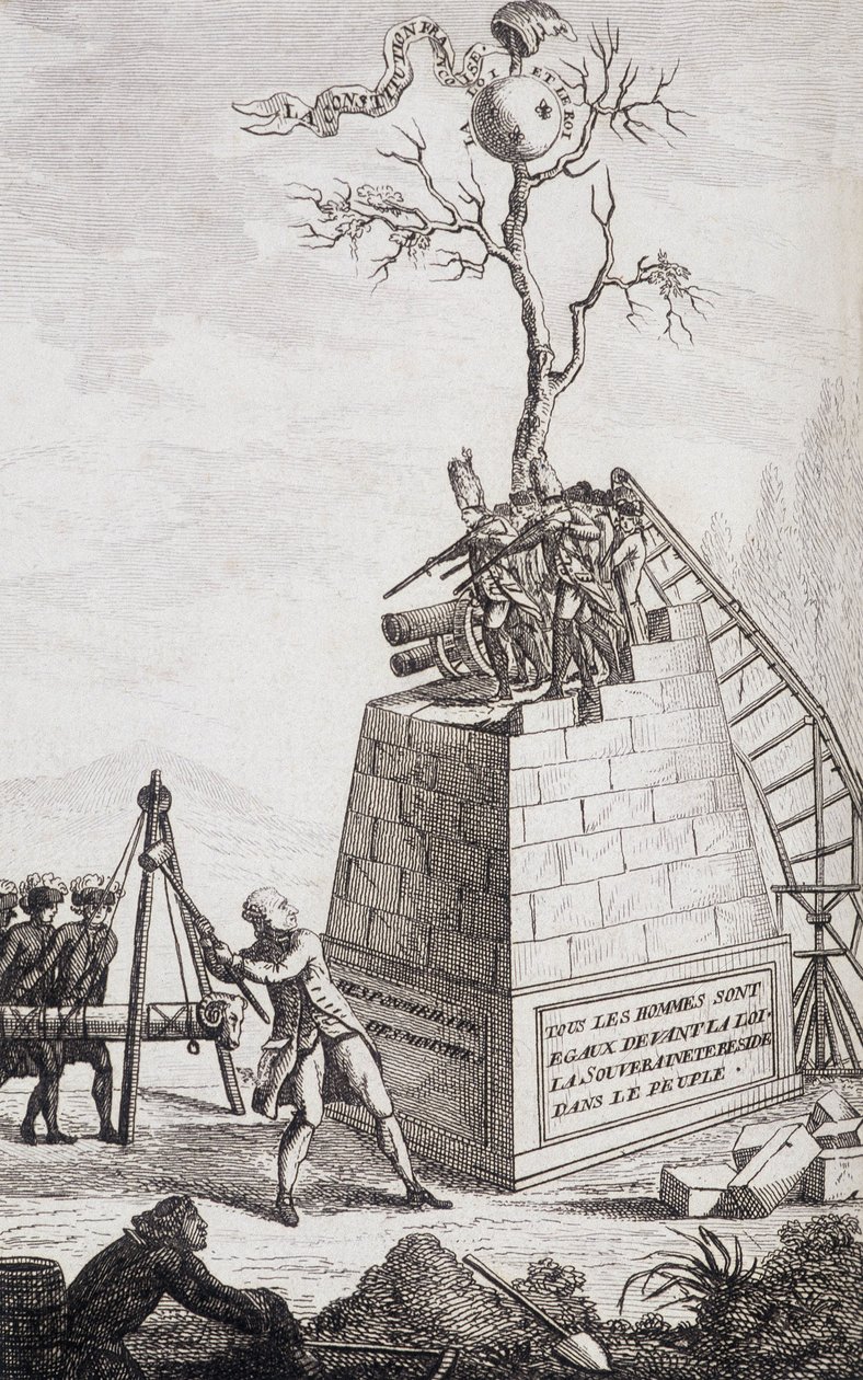 Anklage mod Necker - Frontispice i "" Supplement til hr. Neckers, finansdirektørs privatliv og reelle ministerium"" af en borger, red. Pellet, Genève af Unknown artist