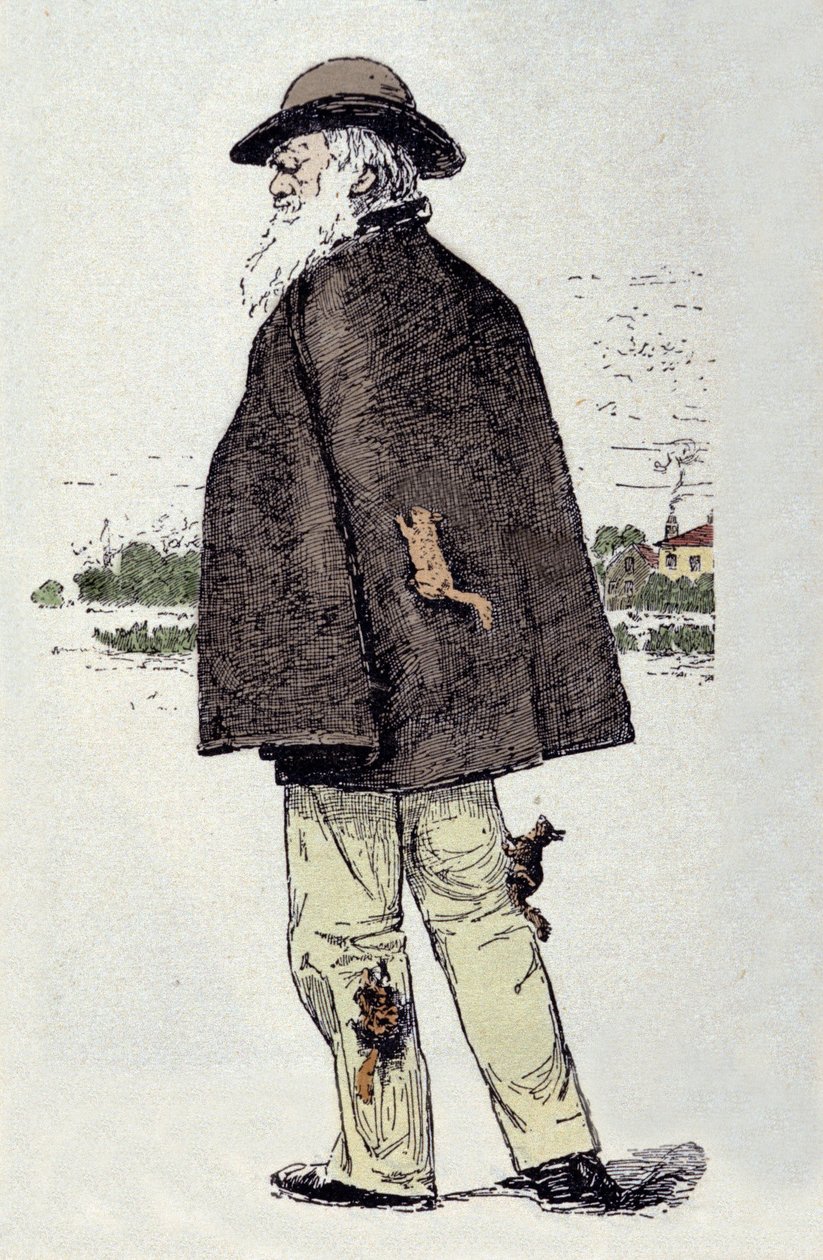 Charles Darwin (1809 - 1882), engelsk naturforsker med egern. af Unknown artist