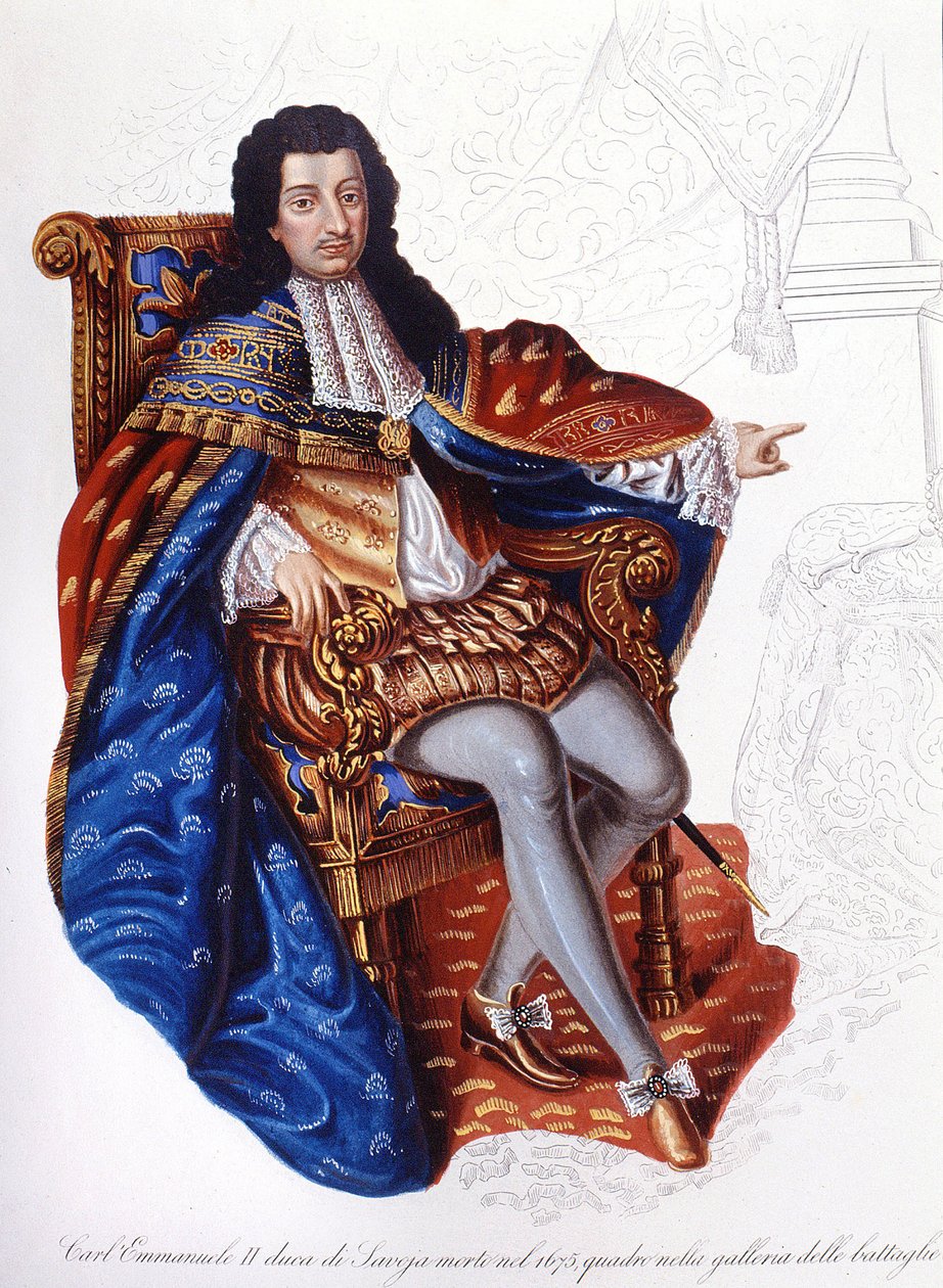 Charles Emmanuel II (1634 - 1675), hertug af Savoyen. af Unknown artist