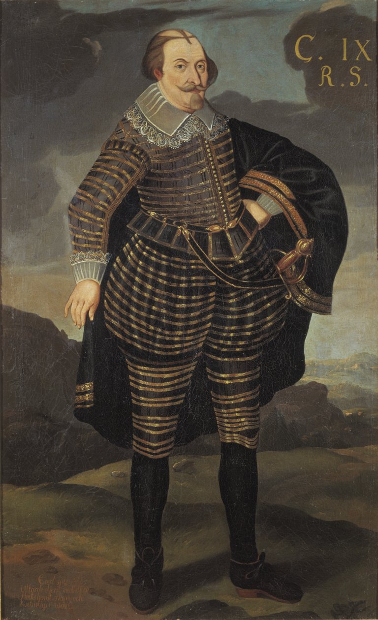 Charles IX roi de Suede - Portræt af kong Charles IX af Sverige (1550-1611), Anonym . Olie på lærred. Mål: 195x120 cm. Nationalmuseum Stockholm af Unknown artist