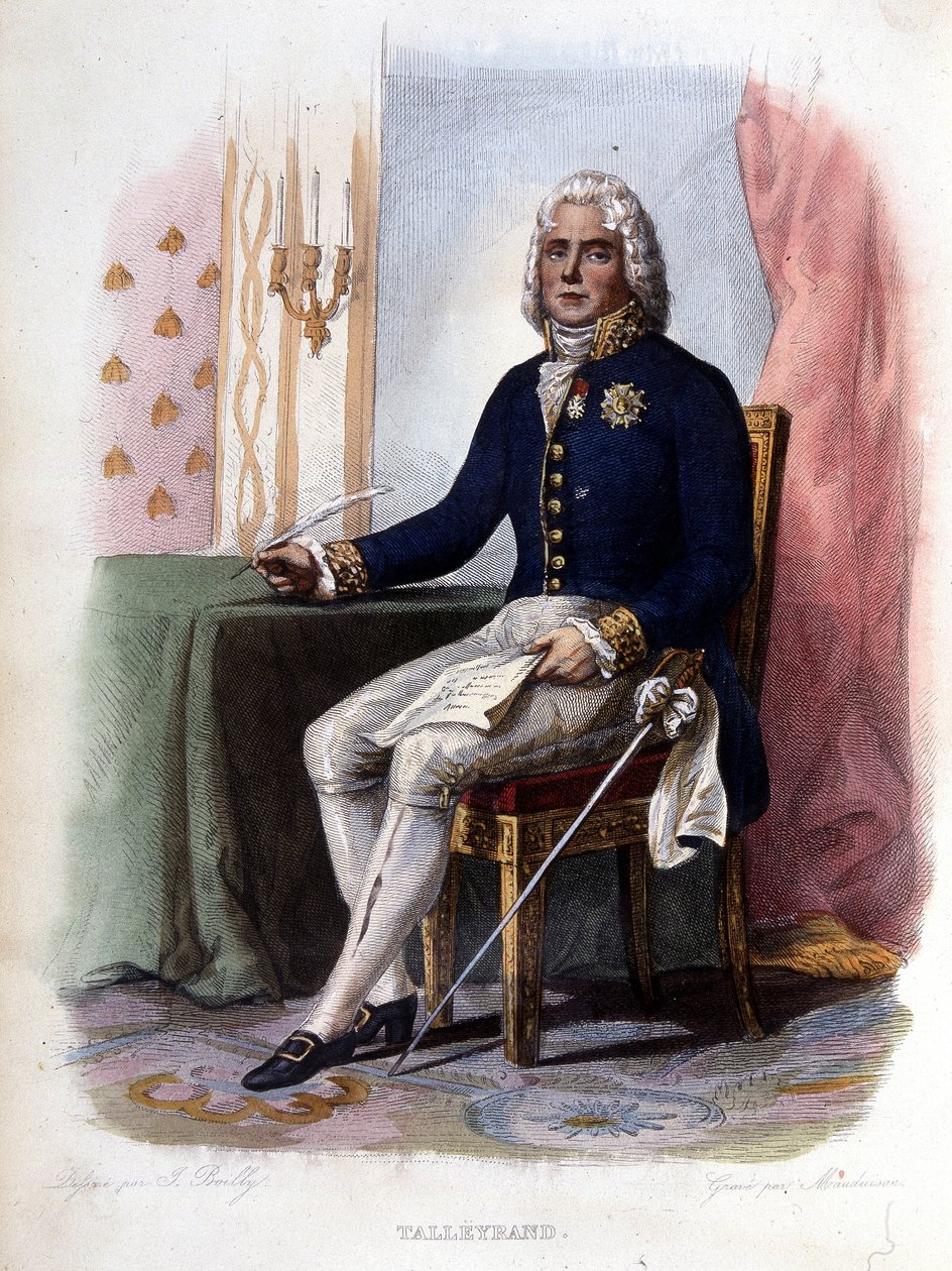 Charles Maurice de Talleyrand Périgord (1754-1838), fransk politiker. - i "Den franske Plutarch", red. Mennechet, Paris af Unknown artist