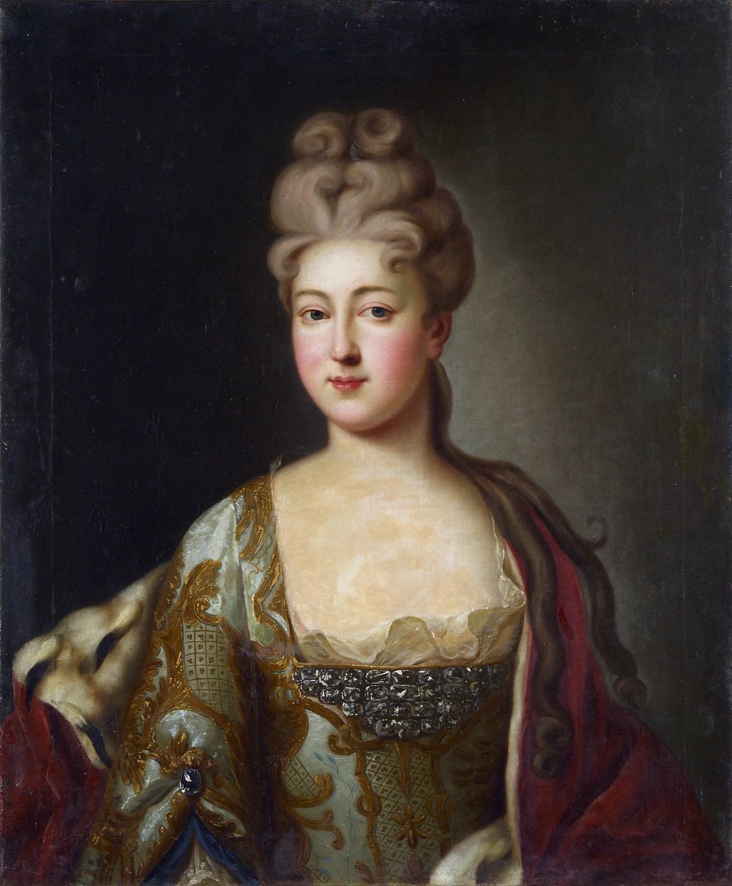 Charlotte de Brunswick-Lunebourg (Brunswick Lunebourg) - Portræt af prinsesse Charlotte af Brunswick-Wolfenbuettel (1694-1715), kone til Tsarevich Alexei Petrovich af Rusland, Anonym. Olie på lærred, sidste kvartal af 1700-tallet, Statens arkitekturmuseum, af Unknown artist