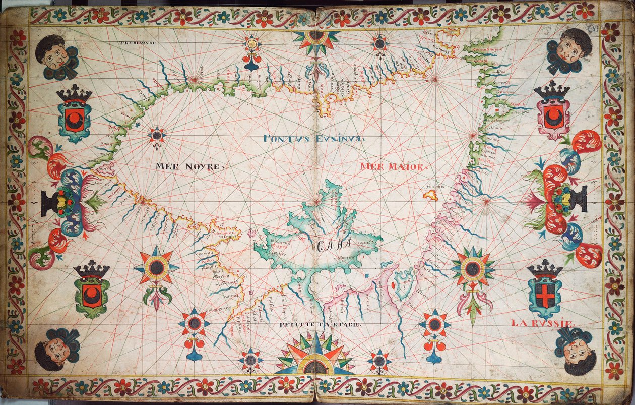 Kort over Sortehavet, ca. 1600 (manuskript) af Unknown artist