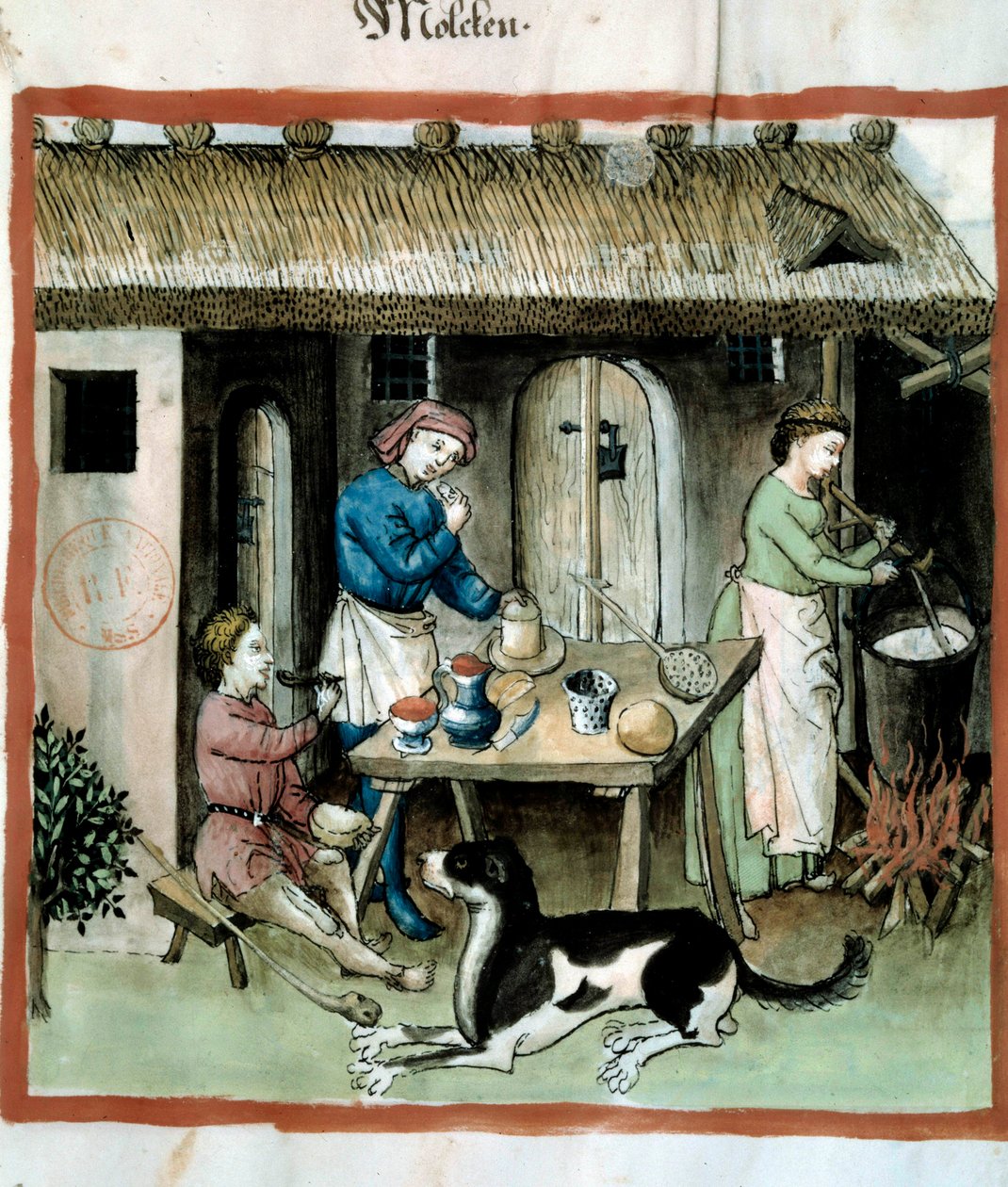 Ostefremstilling. Belysning fra malkning af medicin og diætetik "" Tacuinum sanitatis"" af Unknown artist
