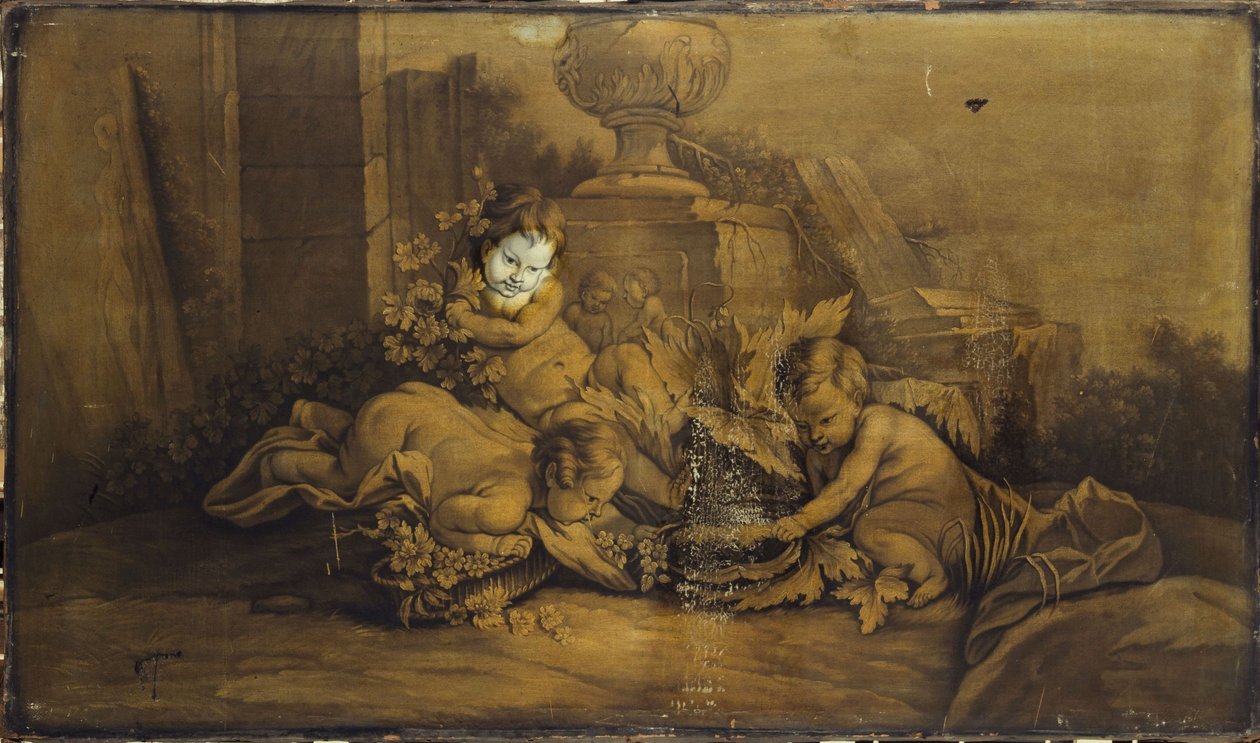 Børn, der leger i et landskab, mellem 1701 og 1800 (dør øverst) af Unknown artist