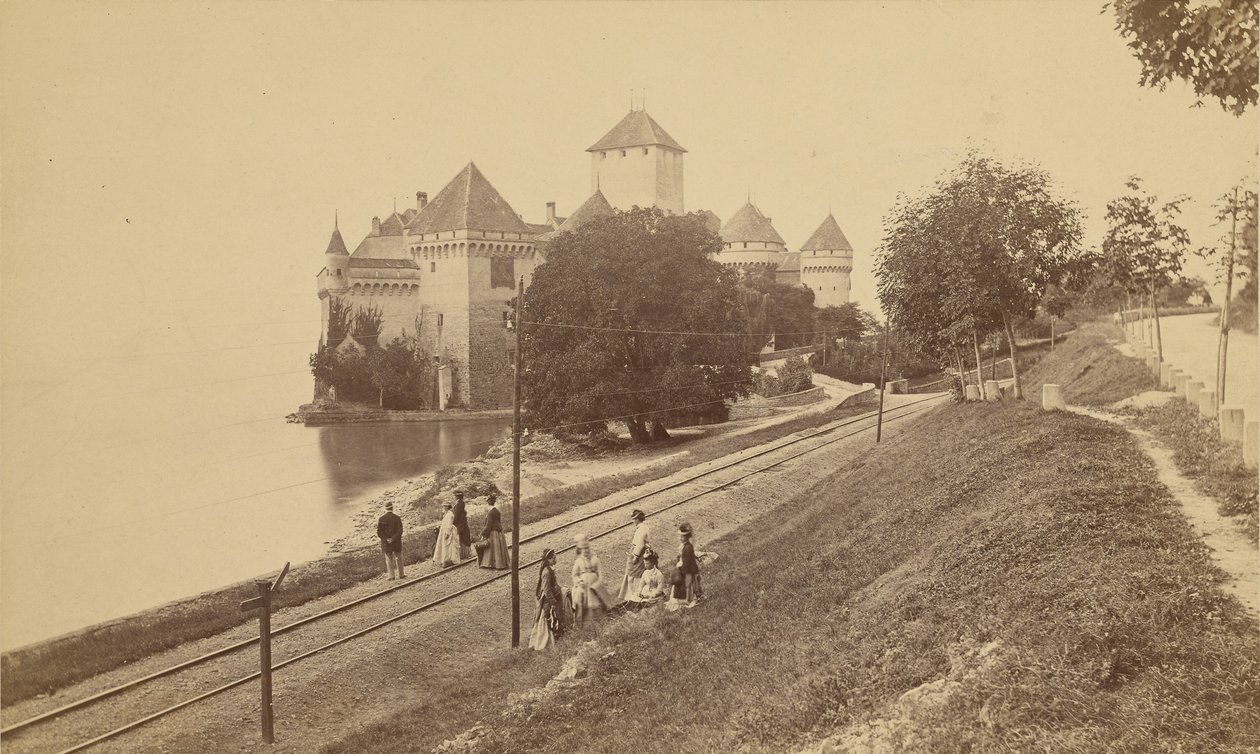 [Chillon Slot ved Genevesøen] af Unknown artist