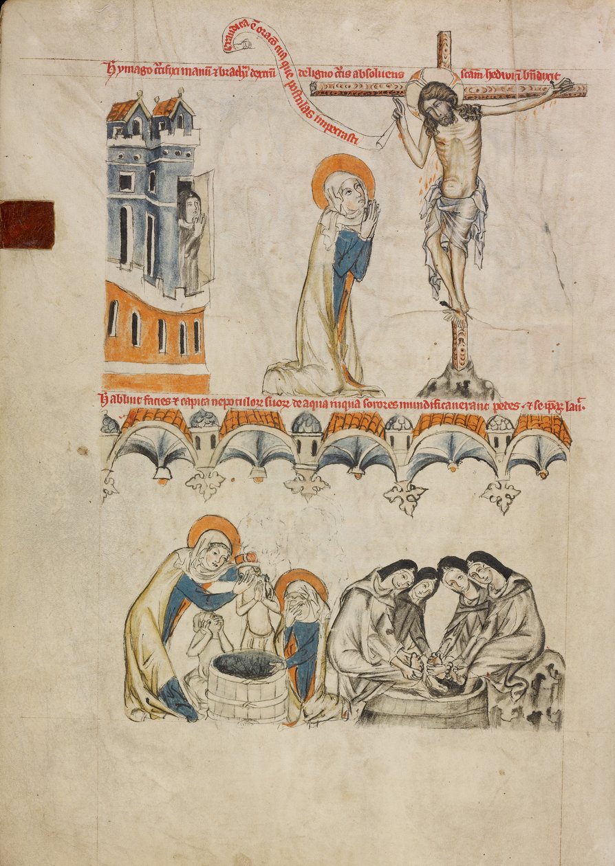 Kristus velsigner Sankt Hedvig; Sankt Hedvig vasker sit barnebarns ansigt af Unknown artist