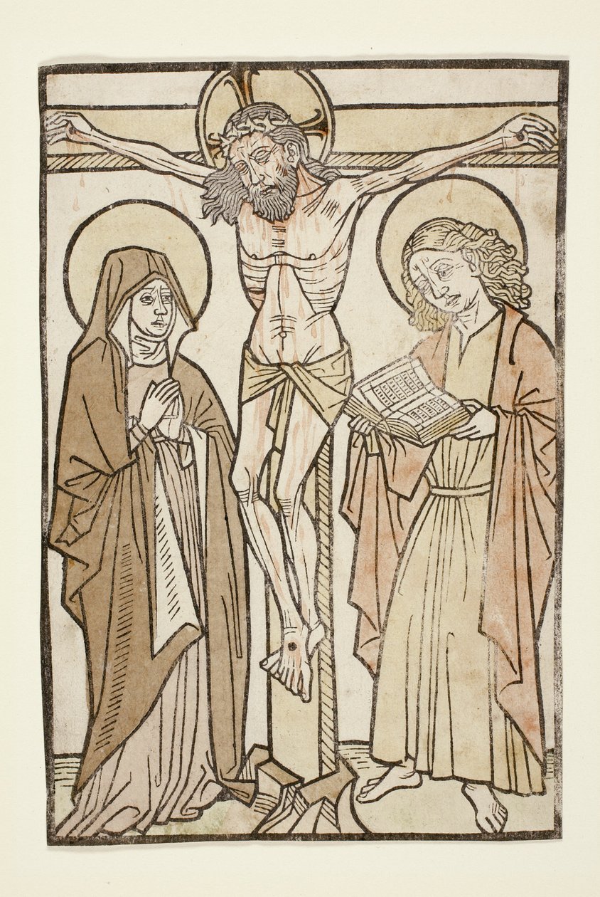 Kristus på korset mellem Maria og Johannes af Unknown artist