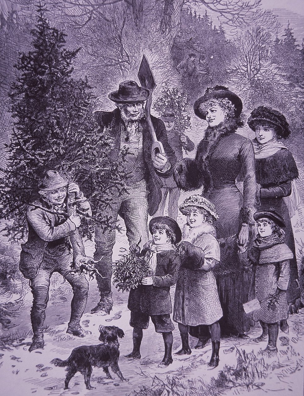Sælger juletræ (gravering) af Unknown artist