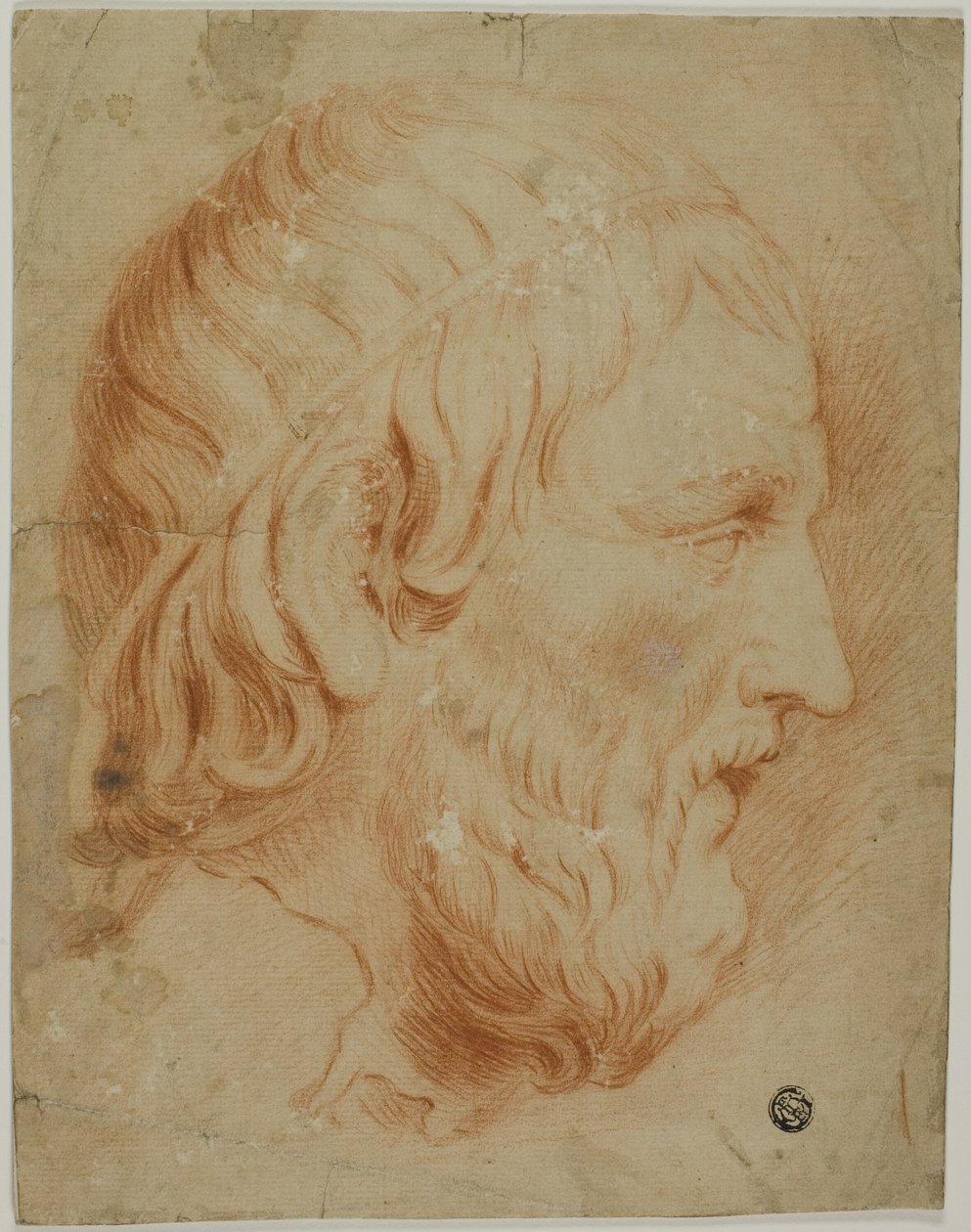 Klassisk profil af skægget mand af Unknown artist