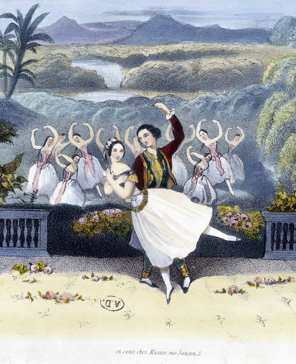 Klassisk dans: romantisk - tegning, n.d. af Unknown artist