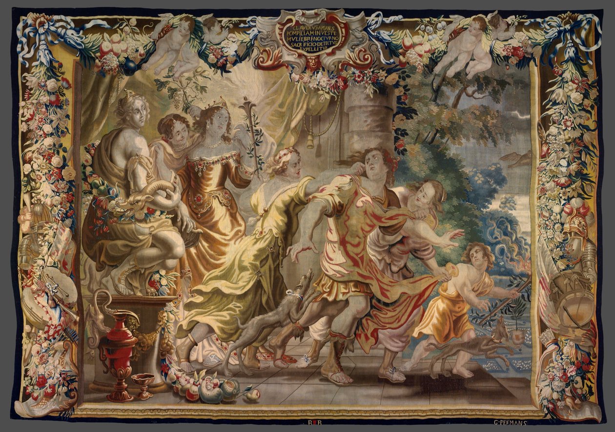 Clodius forklædt som kvinde fra Historien om Cæsar og Kleopatra af Unknown artist
