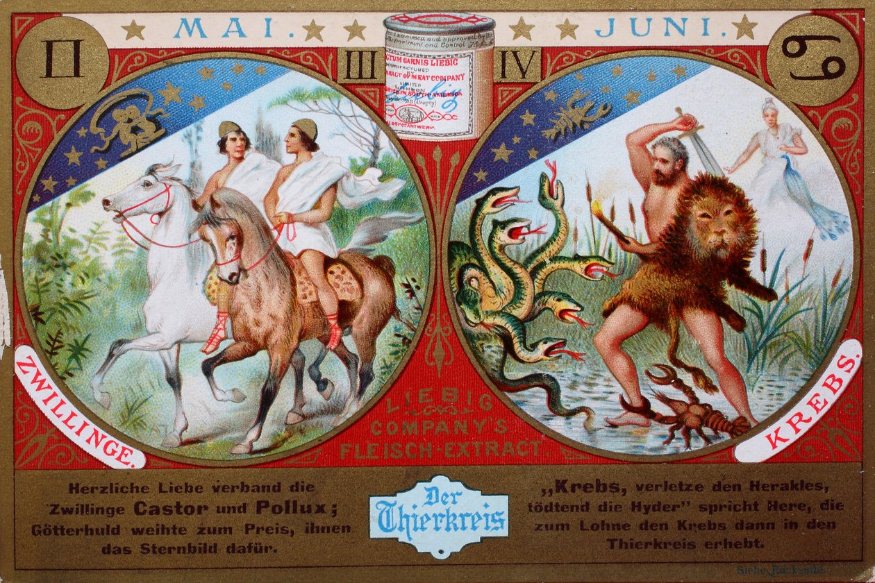 Samlers billedserie Stjernetegn, maj og juni, Tvilling og kræft af Unknown artist
