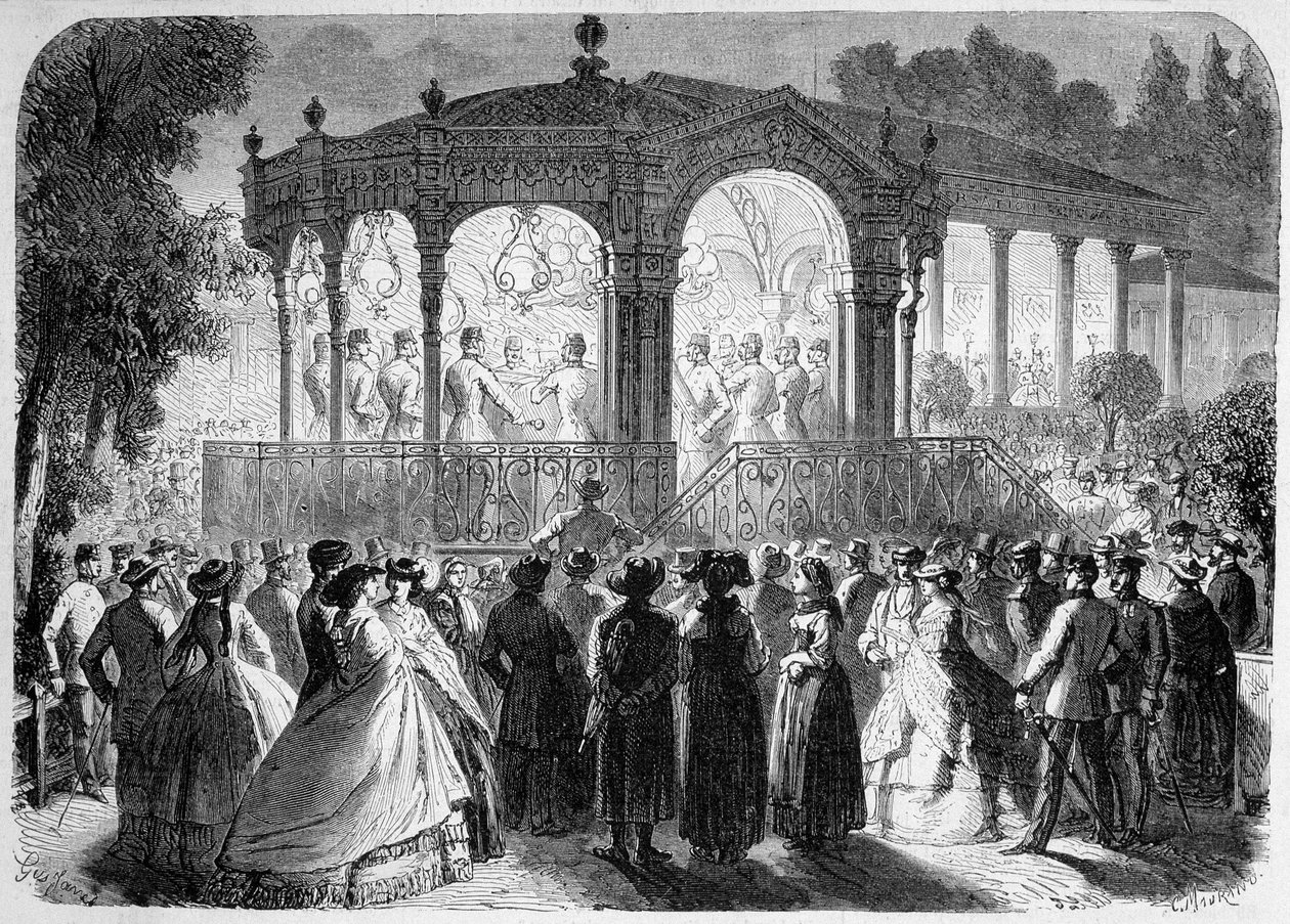 Koncert givet af østrigsk musik i den nye kiosk i Baden af Unknown artist
