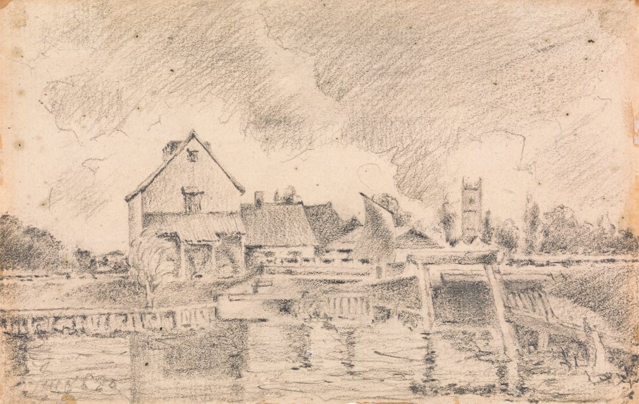 Kopi af konstabels maleri, Dedham Lock and Mill af Unknown artist