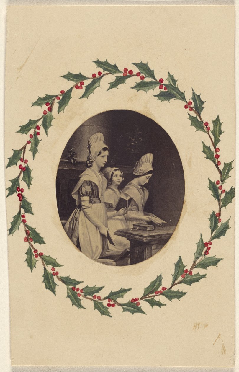 [Kopi af maleri, der forestiller tre piger, der læser]. af Unknown artist