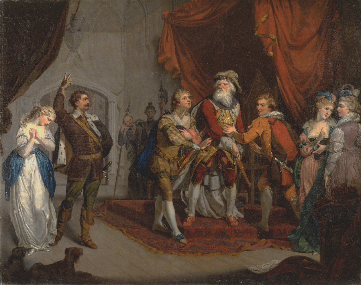 Cordelia Championed by the Earl of Kent, fra Shakespeares "King Lear", I, i af Unknown artist