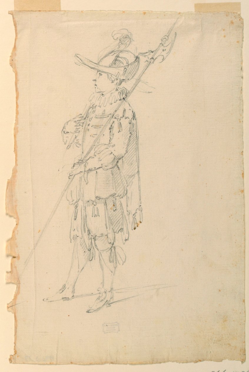 Kostumedesign: En helleberdier for en ballet af Unknown artist