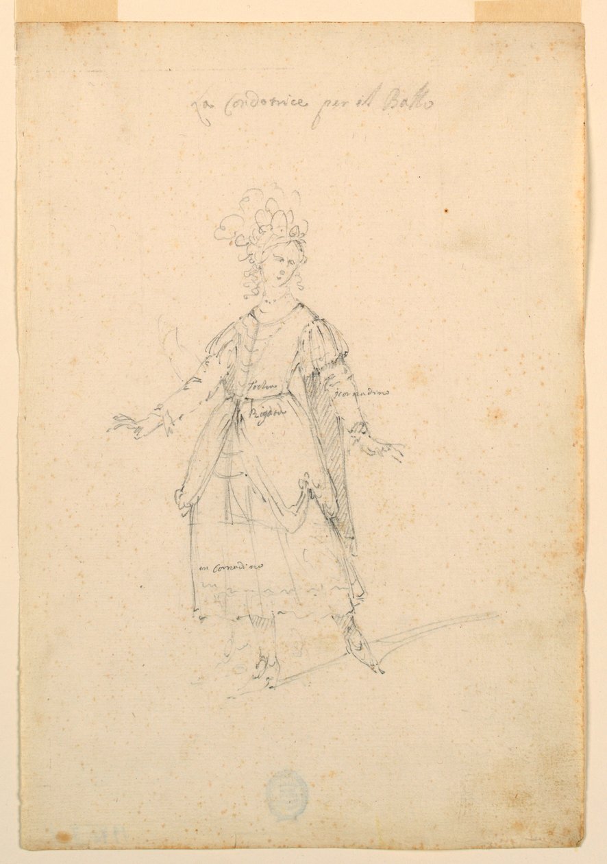 Kostumedesign: A Woman Singer for a Ballet af Unknown artist