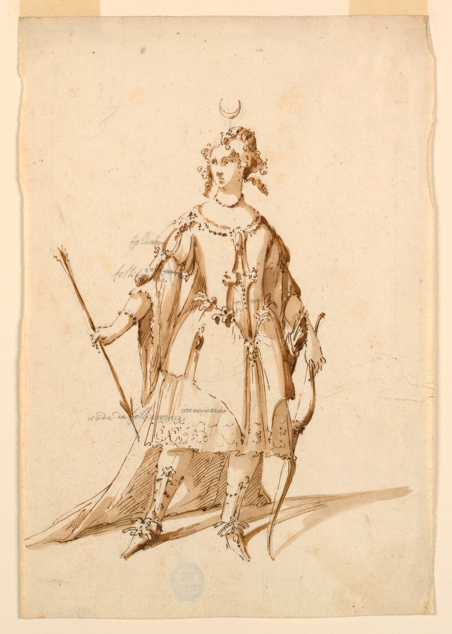 Kostumedesign: Diana for a Ballet af Unknown artist