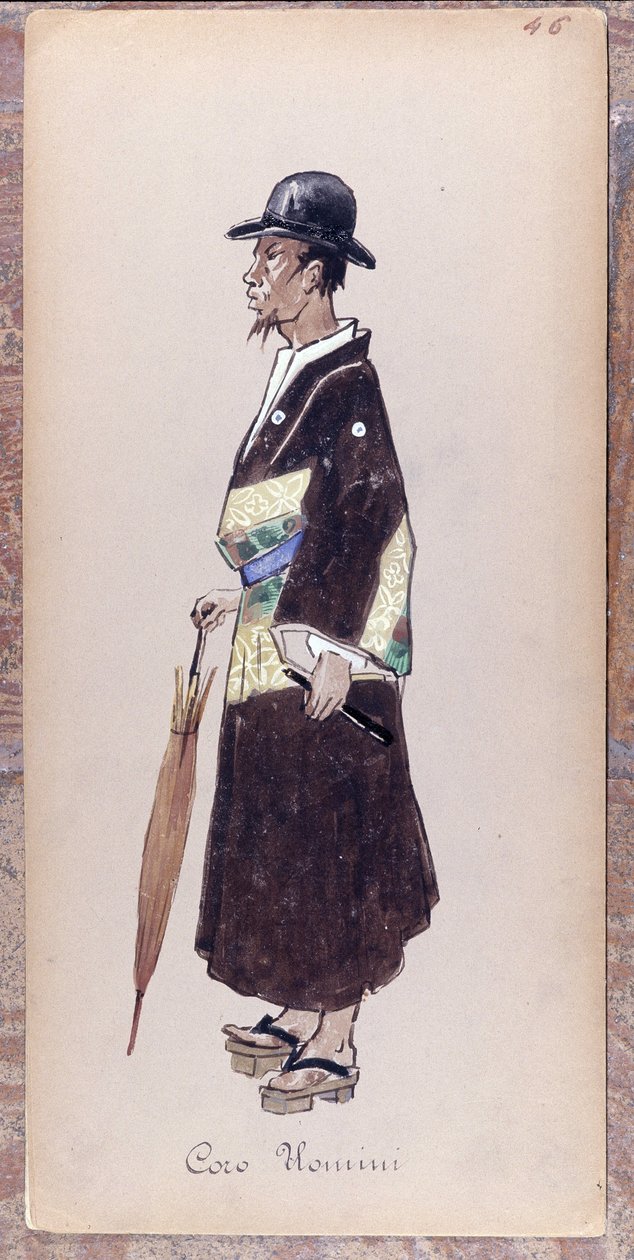 Kostume til en karakter fra koret i operaen "Madame Butterfly" af Giacomo Puccini i 1904. Samling på Museo della Scala i Milano. af Unknown artist