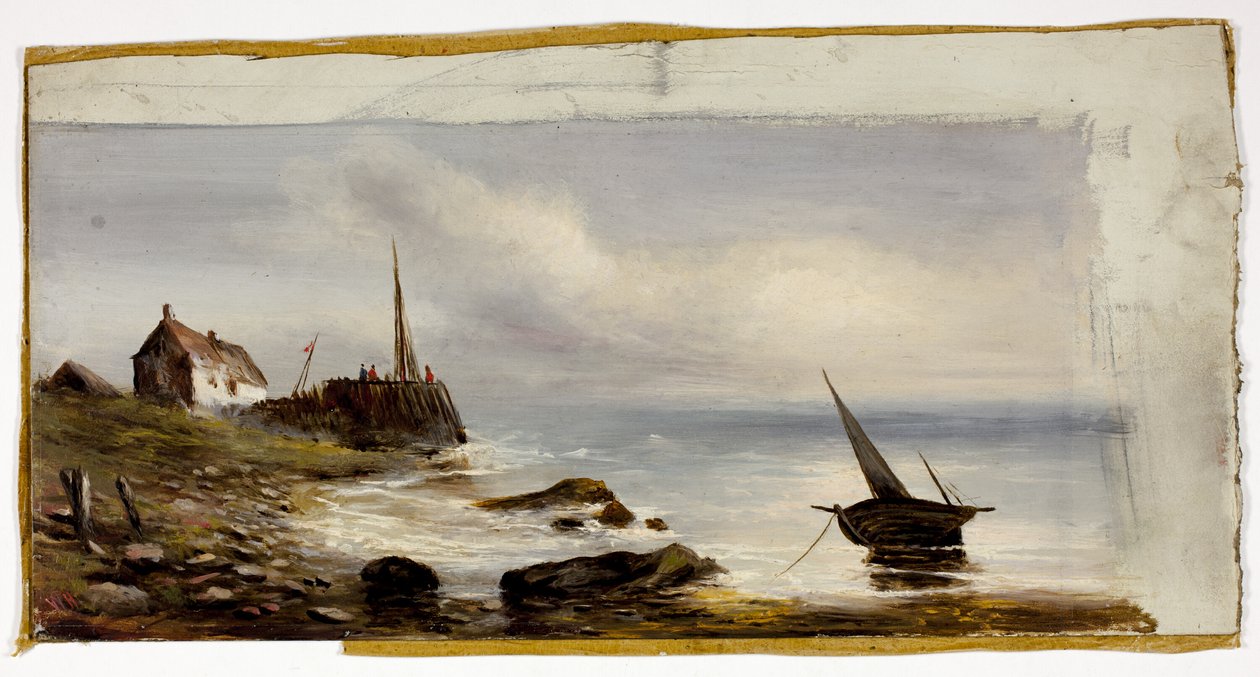 Sommerhus ved kysten af Unknown artist