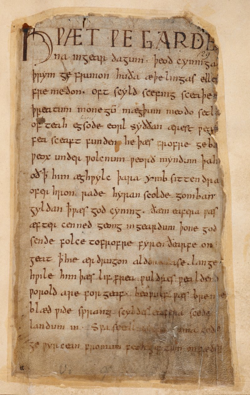 Bomuld Vitellius A.XV..132 Beowulfs begyndelse af Unknown artist