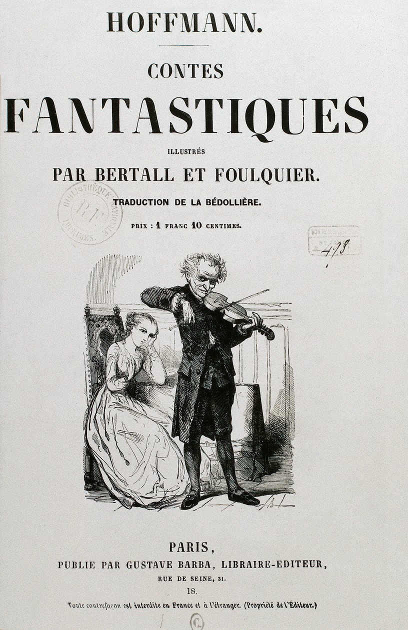 Rådmand Krespel (Rat Krespel), cover af "Les contes fantastiques" af Ernst Theodor Amadeus Hoffmann af Unknown artist