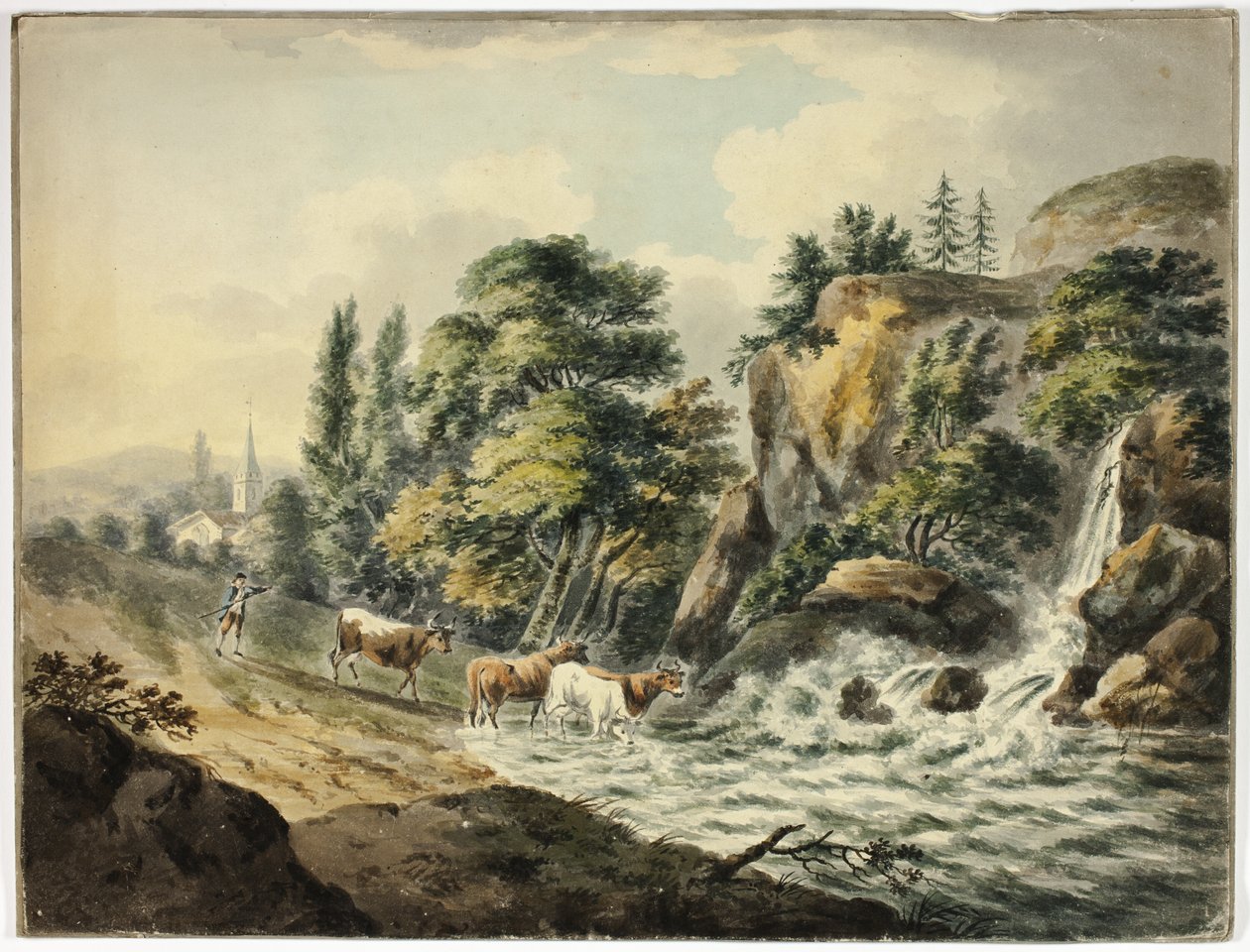 Kobesætning drevet til flod af Unknown artist
