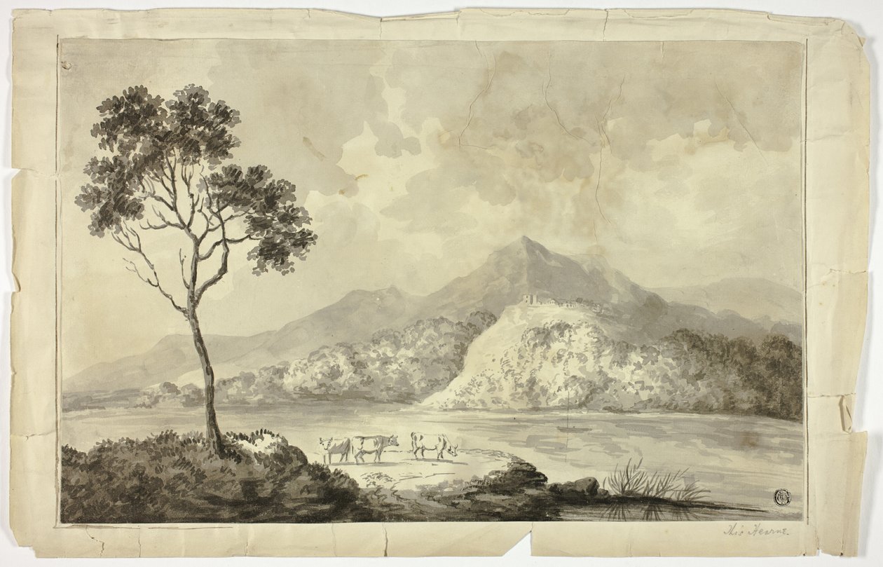 Køer ved Bjergsøen af Unknown artist