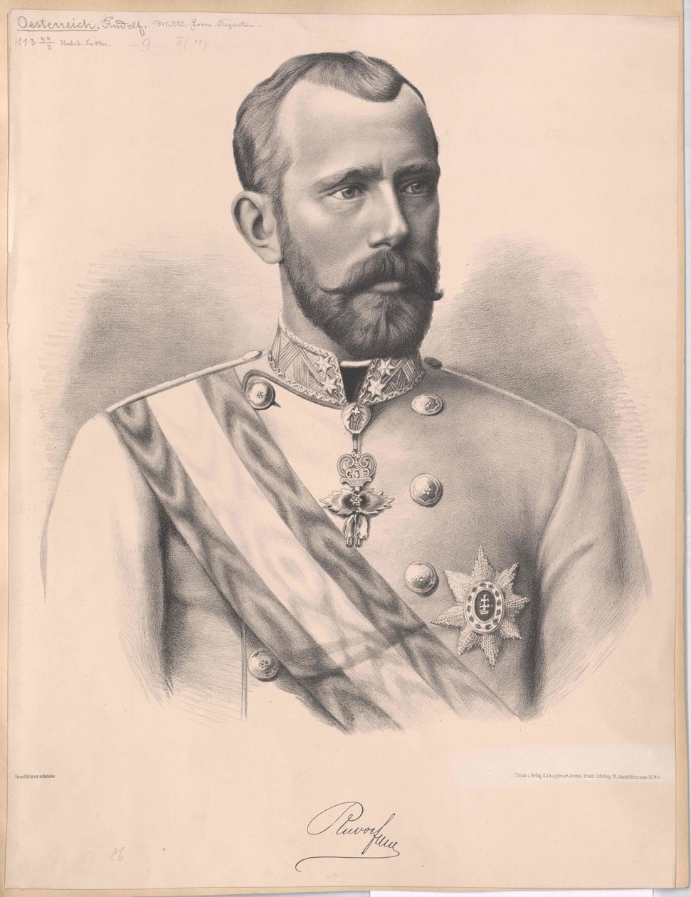 Kronprins af Østrig Rudolf (print) af Unknown artist