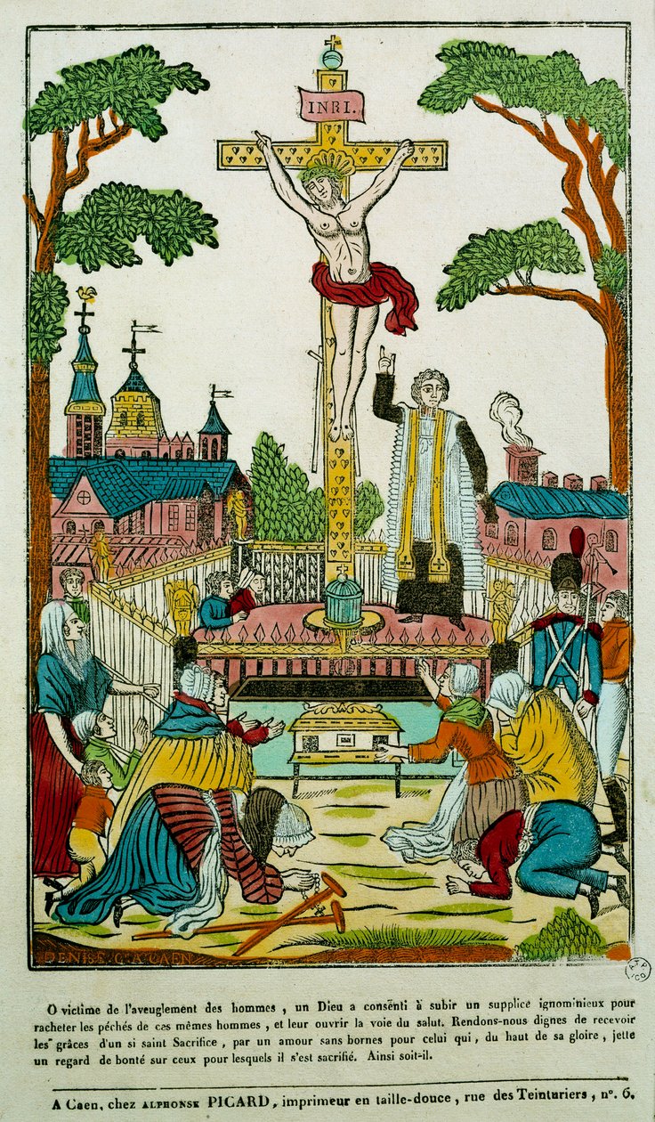 Korsfæstelse Indgravering af det 19. århundredes Paris, B.N. af Unknown artist