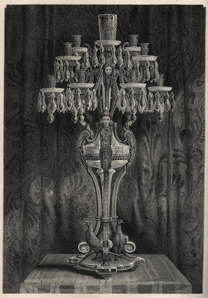 Krystal candelavre fra Baccarat fabrikken - - gravering i 