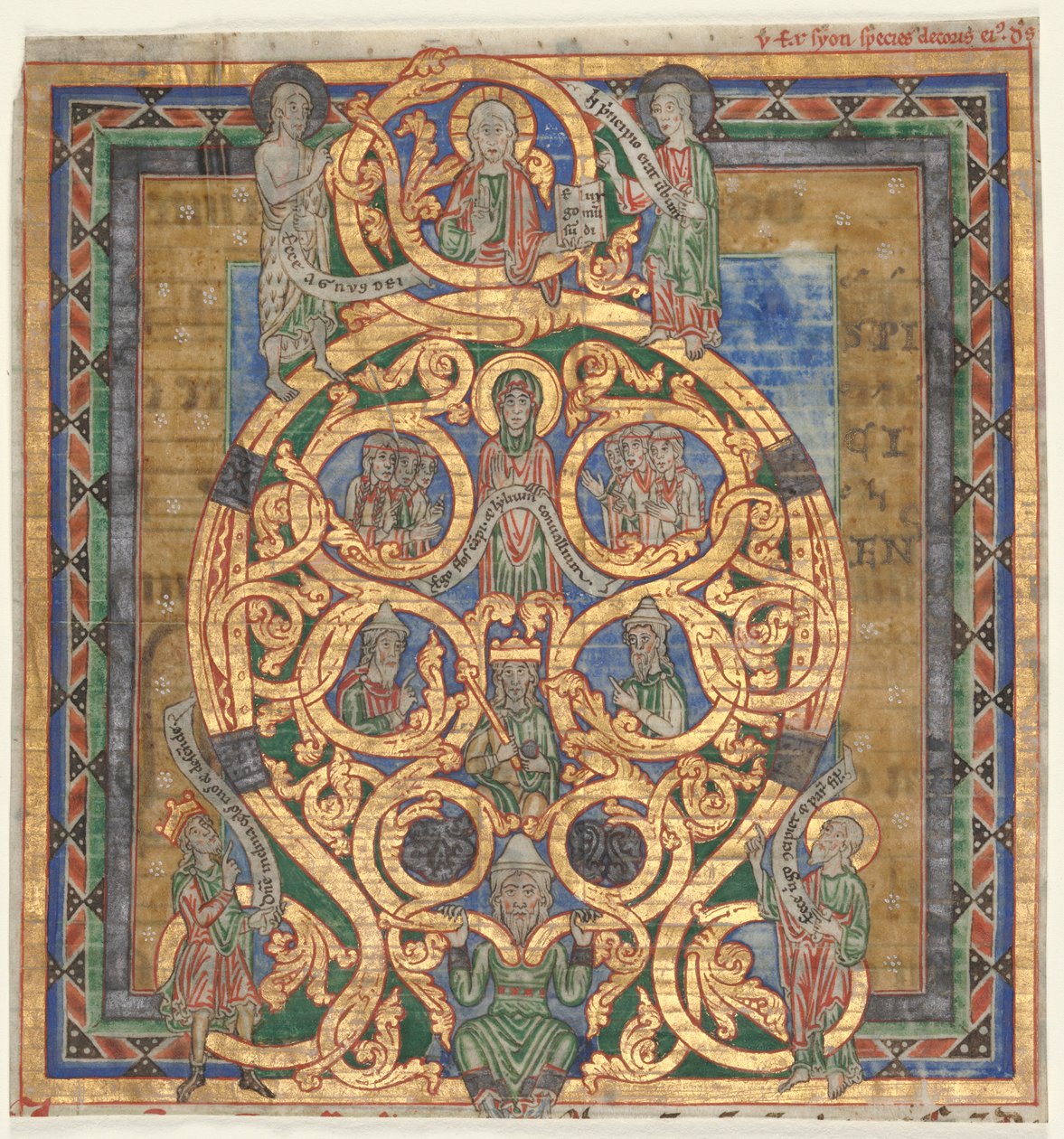 Udskæring fra et antifonarium: Indledende A[spiciens a longe]: The Tree of Jesse af Unknown artist