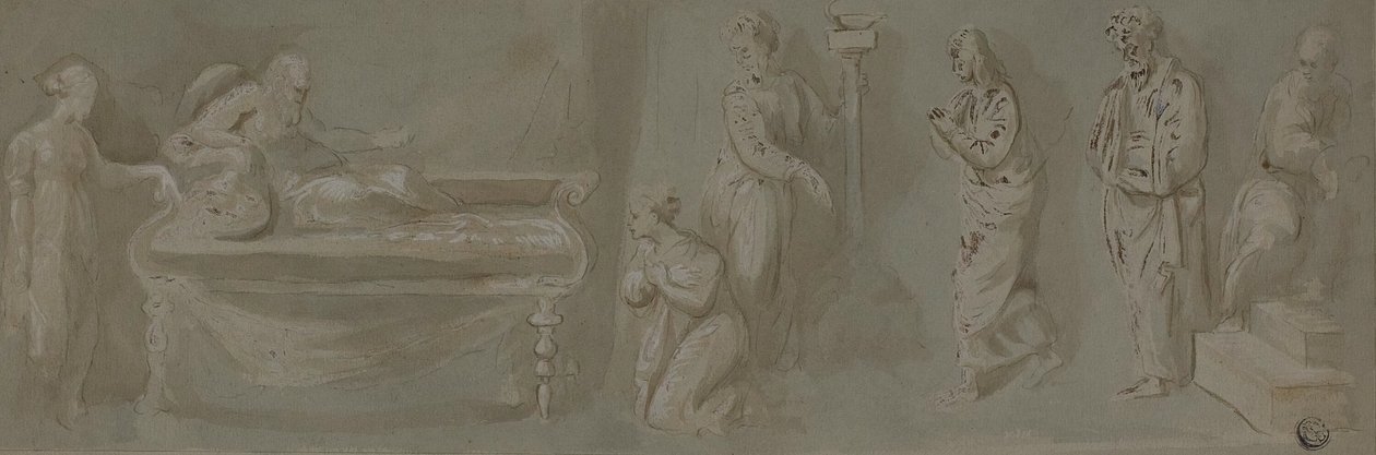 David lover Batseba, at Salomon vil regere af Unknown artist