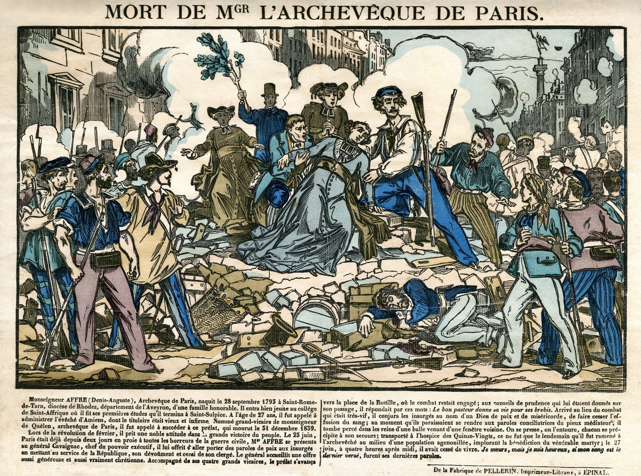 Denis Auguste Affres død, ærkebiskop af Paris af Unknown artist