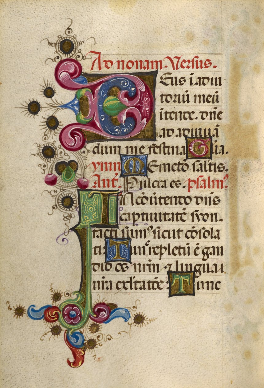 Dekoreret initial D; Dekoreret initial I af Unknown artist