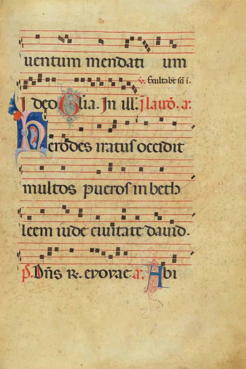 Dekoreret initial H af Unknown artist