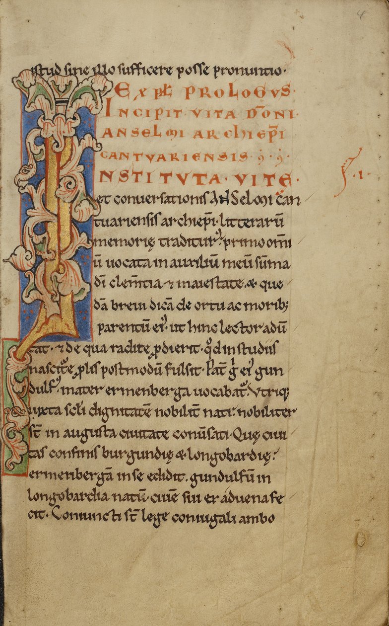 Dekoreret initial I af Unknown artist