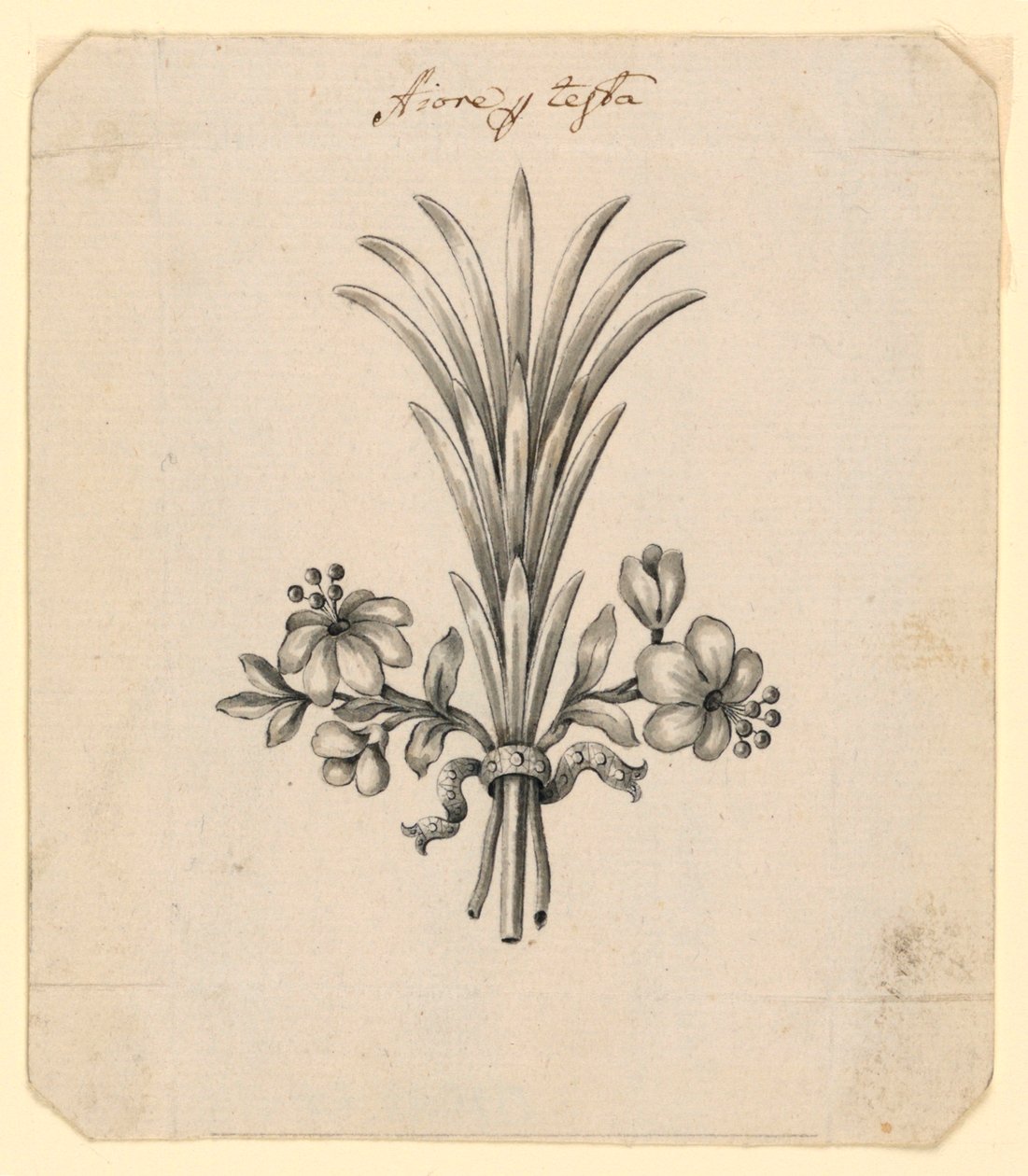 Design til blomster som hårkjole af Unknown artist