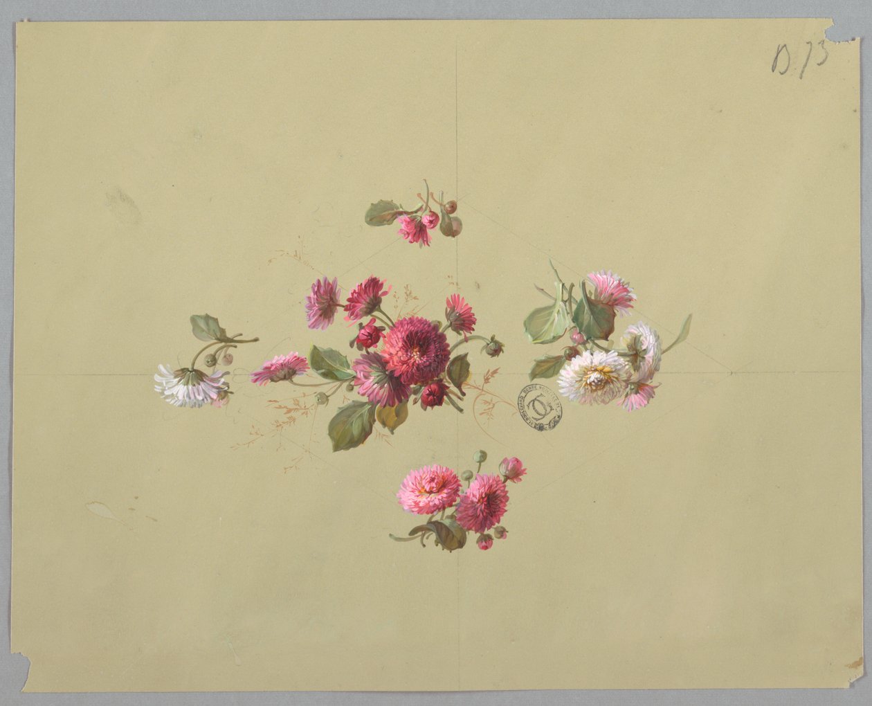 Design til tapet og tekstiler: Blomster af Unknown artist