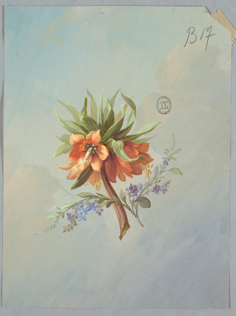 Design til tapet og tekstiler: Blomster af Unknown artist