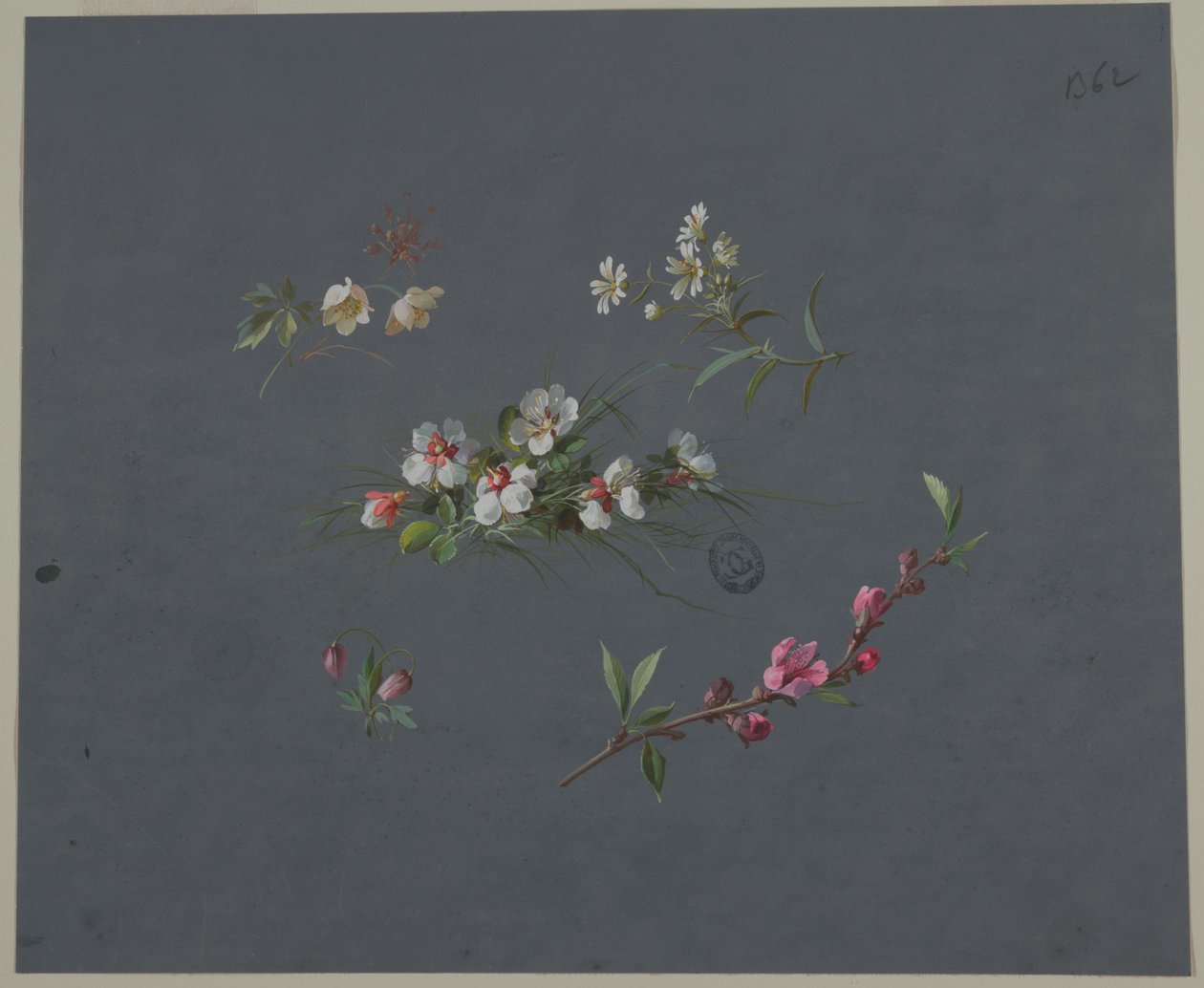 Design til tapet og tekstiler: Blomster af Unknown artist