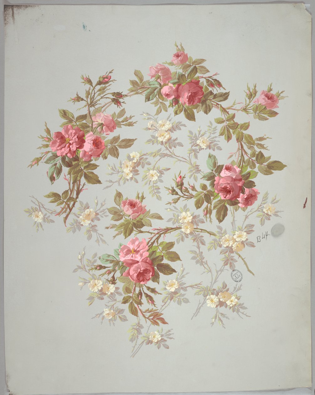 Design til tapet og tekstiler: Blomster af Unknown artist