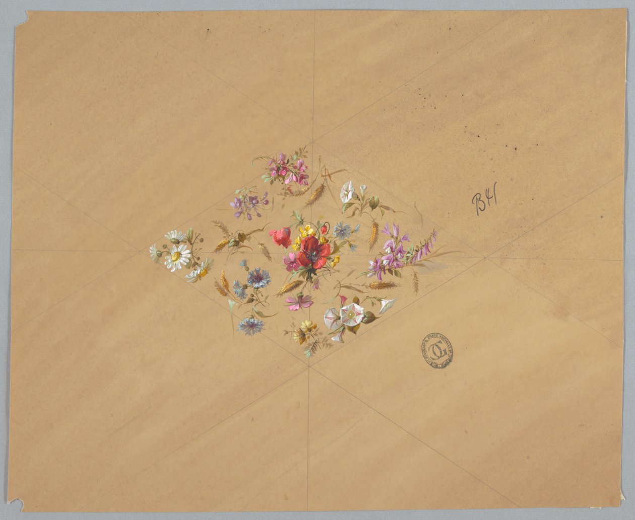 Design til tapet og tekstiler: Blomster af Unknown artist