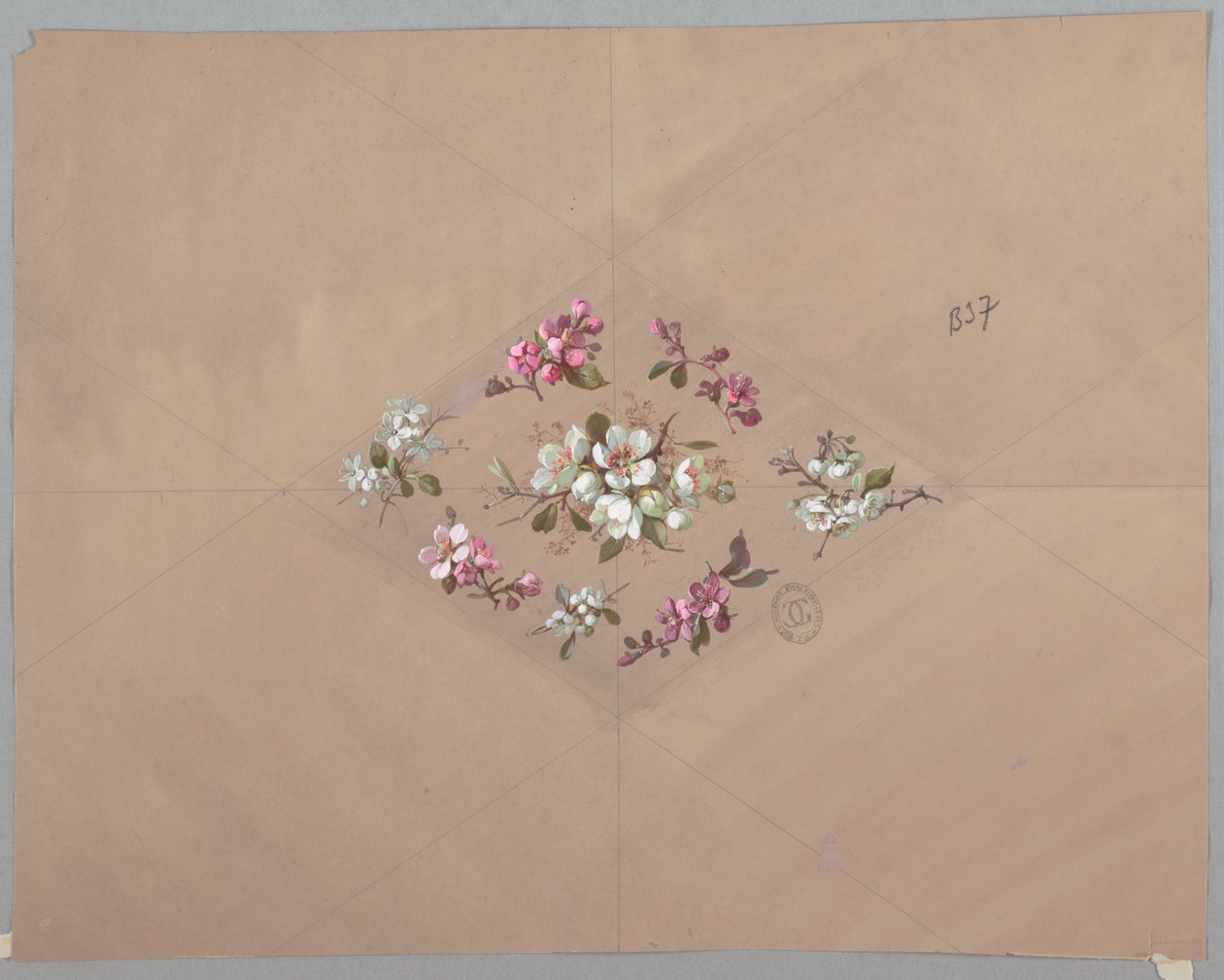 Design til tapet og tekstiler: Blomster af Unknown artist