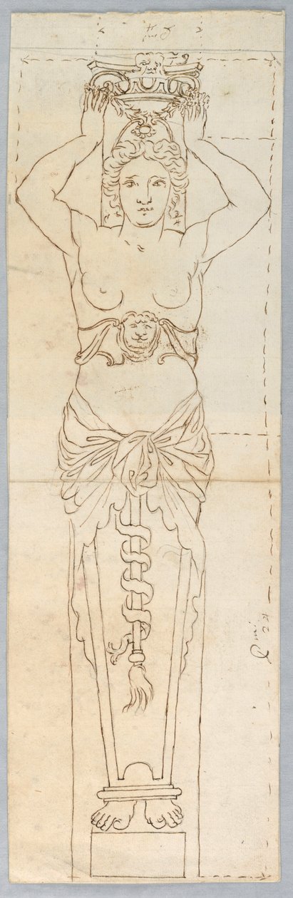 Design til en karyatide af Unknown artist