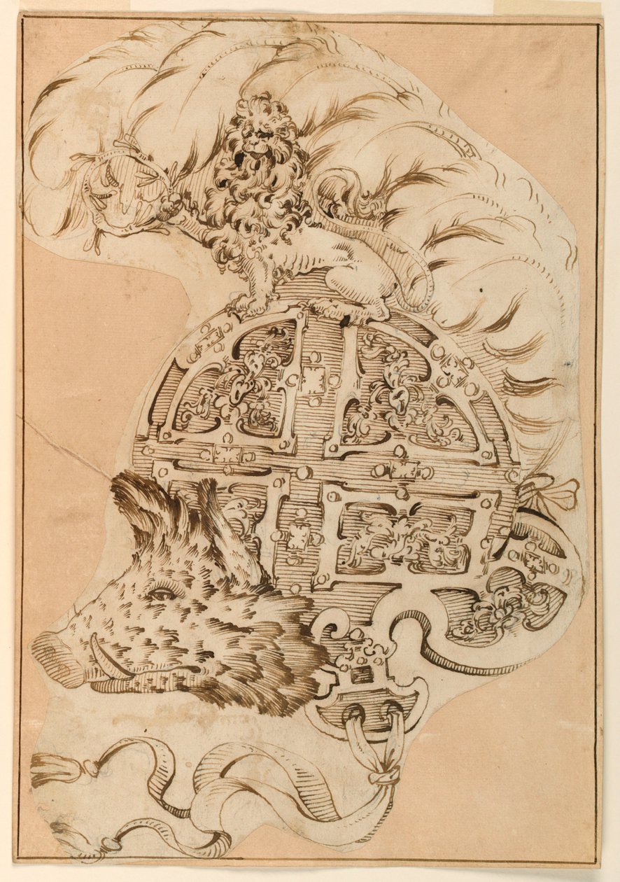 Design til en dekorativ burgonet af Unknown artist